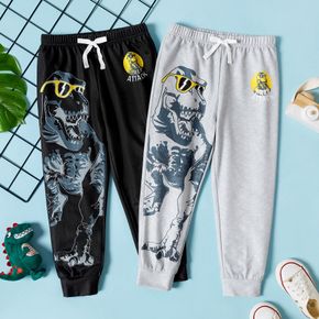 Kid Boy Animal Dinosaur Print Elasticized Pants