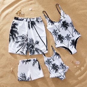 Breezy Coconut Tree Printed Charm Family Matching Swimsuit