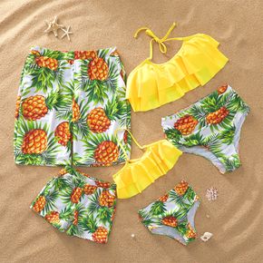 Summer Pineapple Print Family Swimsuits
