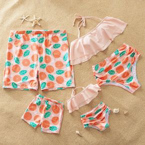 Grapefruit Print Family Swimsuits