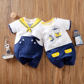 100% Cotton Baby Boy/Girl Nautical Style Short-sleeve Romper
