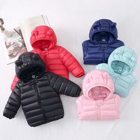 Baby / Toddler Stylish 3D Ear Print Solid Hooded Coat