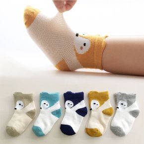 5-teiliges Baby / Kleinkind atmungs Cartoon animal print dünne Socken Netz