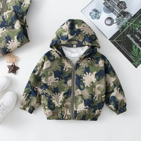 Toddler Boy Camouflage Print Zipper Hooded Jacket