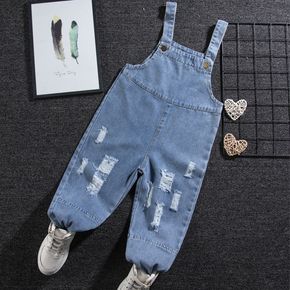 Toddler Boy Ripped Blue Denim Overalls