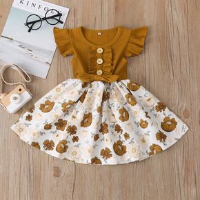 Baby / Toddler Girl Pretty Floral Print Ruffled Dress