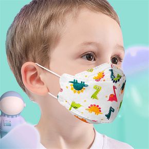 10-pack Kids Breathable Cloth Face Mask Cartoon Dinosaur Unicorn Print Dust Covering Anti Droplet