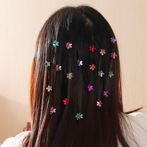 20er-Pack mehrfarbige Haarspangen in Blumenform für Damen
