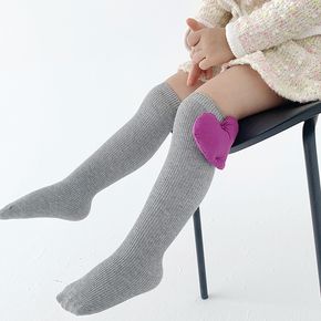 Valentine's Day Toddler Heart Decor Solid Long Stockings