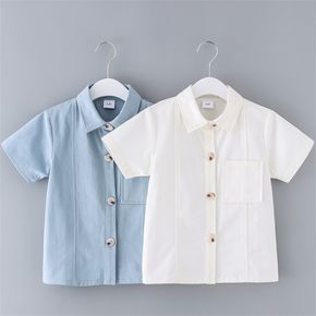 Toddler Boy Cotton Solid Casual Shirt