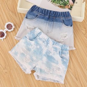 Baby / Toddler Chic Tie Dyed Ripped Denim Shorts