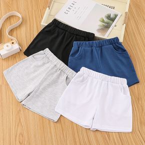 Toddler Girl/Boy Elasticized Casual Solid Shorts with Pocket