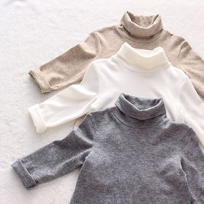 Toddler Girl/Boy Turtleneck Cashmere Solid Knit Sweater