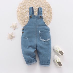 Baby Blue Denim Sleeveless Suspender Jumpsuit Overalls