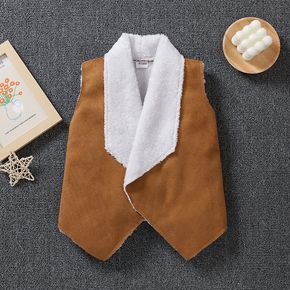 Toddler Girl Trendy Fleece Lined Suede Irregular Hem Vest