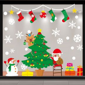Merry Christmas Window Clings Window Static Stickers for Glass Windows