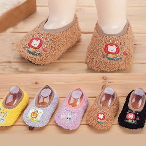 Baby / Toddler Cartoon Animal Embroidery Fuzzy Fleece-lining Floor Socks