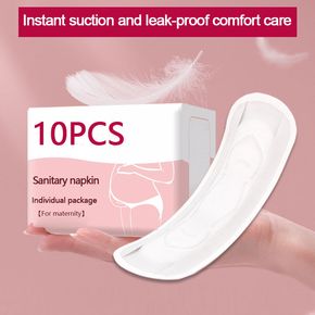 10-pack Sanitary Napkin High Absorbency Breathable Sanitary Pads for Maternity Menstrual Care Hygiene Products