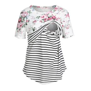 Kurzärmliges Still-T-Shirt mit floralem Einsatz