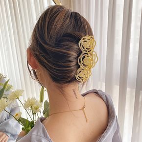 Vintage Hollow Out Rose Hair Claw Hairpin Hair Accessory for Women