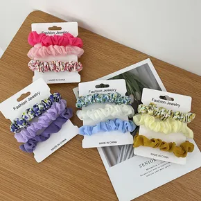 3er-Pack Haargummis mit Blumenmuster für Damen