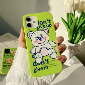 Cute Animal Bear White TPU Phone Case for iPhone 6S 7 8 Plus X XR XS 11 12 mini Pro Max Silicone Protective Sleeve