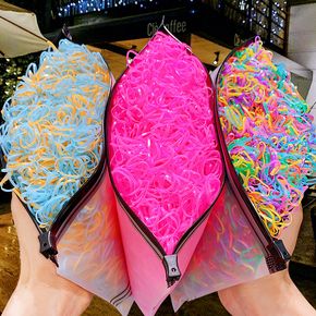 1500er-Pack mehrfarbige, hochflexible Gummi-Haargummis für Frauen