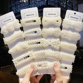 5-pack Women Faux Pearls Hair Clips Hairpin Hair Accessories Set