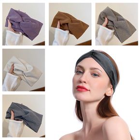 Frauen minimalistische reine Farbe Yoga Sport Stirnband elastisches breites Tuch Lauftraining Stirnband