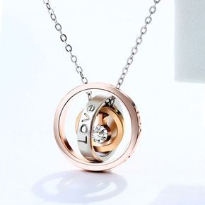 Women Necklace Jewelry Love Mom Necklace Three-ring Circle Interlocking Pendant Necklace Mother's Day Gift Birthday Gift