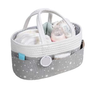 Baby Diaper Storage Box 100% Cotton Rope Baby Room Diaper Basket Diaper Storage Box For Wet Wipes Toy Organizer Nappy Bag