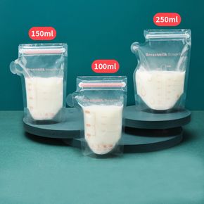 Pacote de 30 embalagens de 100ml / 150ml / 250ml sacos de armazenamento para leite materno Saco de preservação de leite materno saco higienicamente pré-selado e autossuficiente