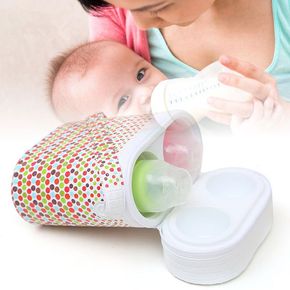 Babymilchflasche Muttermilchaufbewahrungsfass Frischhaltebecher Einzel-/Doppelfass (Farbe zufällig)