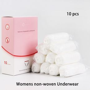 10-pack Boxed Women Disposable Panties Non-woven Fabric Underwear for Pregnant Women Postpartum or Business Travel Hotel