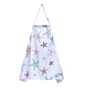 100% Cotton Starfish Print Baby Nursing Cover Adjustable Baby Breastfeeding Poncho Baby Car Seat Stroller Shopping Cart Cover