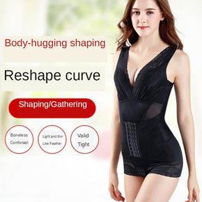 Women Waist Trainer Corset Lace Stitching Hip Lift Tummy Tuck Belly Shapewear Postpartum Recovery Curve