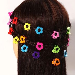 30-pack Multicolor Flower Shape Hair Clips for Girls