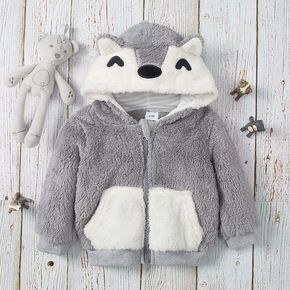 modellazione animale cashmere a maniche lunghe con cappuccio rivestimento del bambino