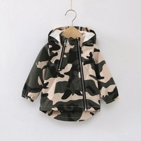 100% Cotton All Over Camouflage Baby Long-sleeve Hooded Zip Jacket