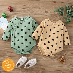 Baby Boy/Girl 95% Cotton Long-sleeve Polka Dots Rompers Set