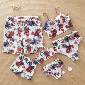 Two-piece Family Matching Flower Printed Swimsuit