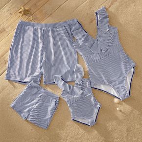 Familien Outfits Overall Streifen dunkelblau / weiß Urlaub Badebekleidung