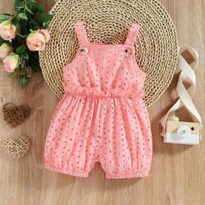 Baby Girl 95% Cotton Hollow Out Ruffle Overalls Shorts