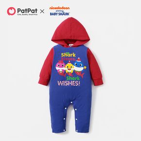 Baby Shark Christmas Cotton Graphic Hooded Jumpsuit for Baby