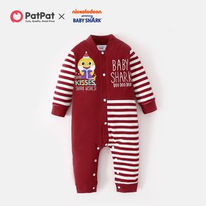 Baby Shark Baby Boy/Girl Stripe Cotton Christmas Jumpsuit
