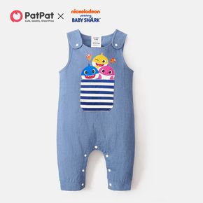Baby Shark Graphic Denim Tank Jumpsuit for Baby