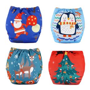 Christmas Baby Cloth Diapers Adjustable Washable Reusable for Baby Girls and Boys
