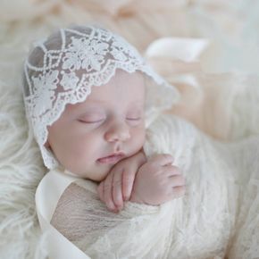 Chapéu de bebê recém-nascido adereços fotográficos com renda aparada