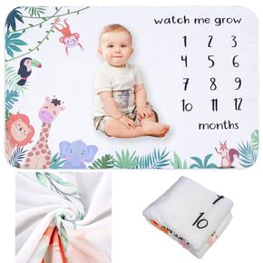 Baby Monthly Milestone Blanket Cute Photo Background Blankets Newborn Baby Growth Chart Blanket