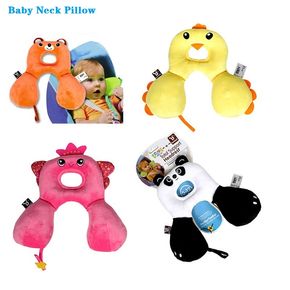 Baby Soft Safety U-Shaped Pillow Double-sided Design Cute Animals Shape Car Seat Stroller Pillow Infant Head Neck Support